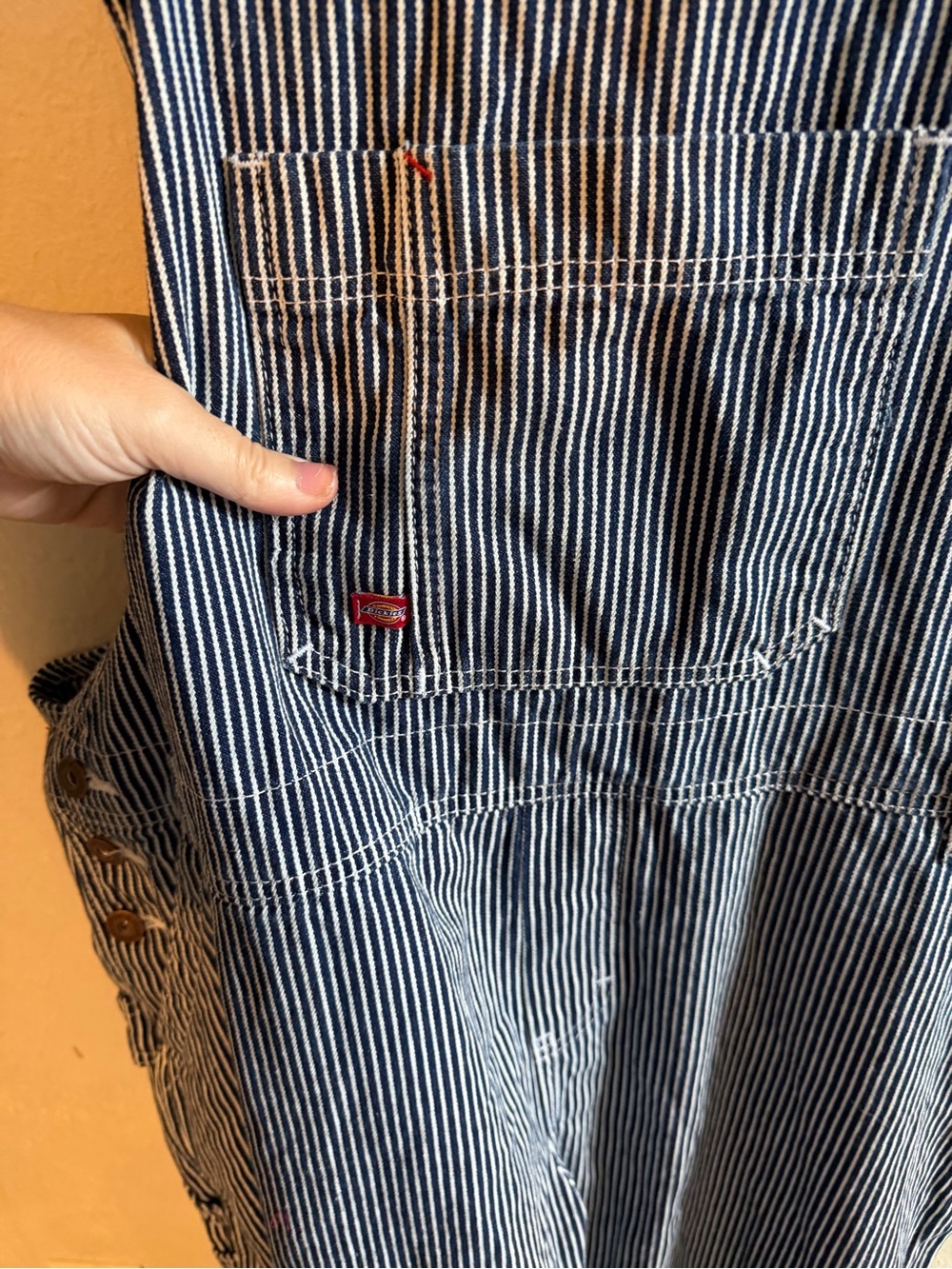 Dickies Blue Pinstripe Denim Overalls for Women - Picture 3 of 6